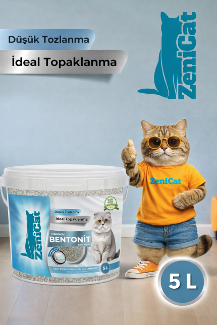 Marsilya Sabunlu Bentonit Kedi Kumu 5 Lt – İnce Taneli, Güçlü Topaklanan, Ferah Koku