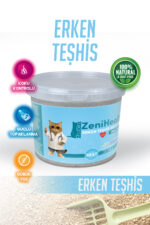 ZeniCat ZeniHealth Erken Teşhis Bentonit Kedi Kumu 10 Lt – pH Seviyesine Göre Renk Değiştiren, Kan Tespitli, İnce Taneli