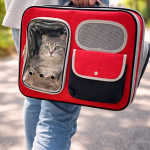 Premium Kırmızı Kedi Taşıma Çantası