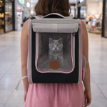 Premium File Panelli Kedi Taşıma Sırt Çantası