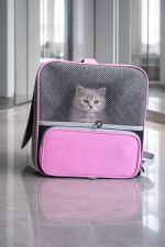 Premium File Panelli Kedi Taşıma Sırt Çantası - Görsel 2