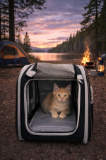 Premium Çok Bölmeli Siyah Kedi Taşıma Çantası - Görsel 2