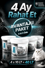 4 Al 3 Öde! Aktif Karbonlu Kedi Kumu 4x10 Lt İnce Taneli Bentonit  ZeniCat