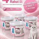 4 Al 3 Öde! Bebek Pudralı Kedi Kumu 4x10 Lt İnce Taneli Bentonit  ZeniCat