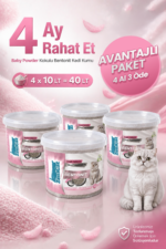 4 Al 3 Öde! Bebek Pudralı Kedi Kumu 4x10 Lt İnce Taneli Bentonit  ZeniCat